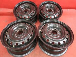 【H411】スチール ホイール 4本 日産純正 15x5.5J 5穴 PCD1114.3 オフセット：約+45 ハブ径：約66mm ( N ) C25/C26/C27 セレナ HC27 HFC27