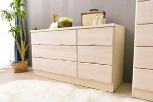 NW44-16JZR-KC=[ region limitation free shipping new goods ] made in Japan 120cm width 3 step low chest white [. material chest clothes storage living storage outlet furniture ]