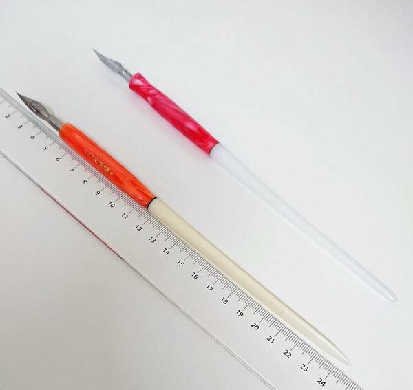 ★昭和レトロ 古い付けペン軸 つけペンホルダー2本セット ビンテージ つけペン軸 ホルダー プラスチック