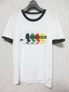 adidas アディダス Tシャツ 半袖 プリント スケボー スケーター レディース ＸＳ 白　irmri yg3685