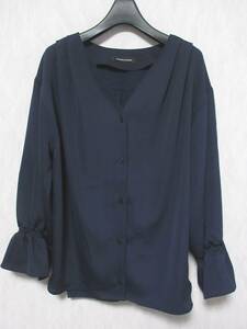 QUEENS COURT Queens Court blouse shirt long sleeve no color lady's 2 navy blue irmri yg3692