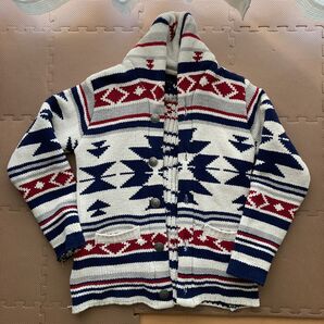 カウチン ネイティブ柄 ウール セーター カーディガン メンズ Lサイズ ANTI BALLISTIC