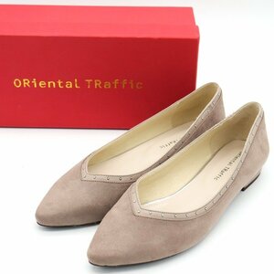 olientaru traffic pumps almond tu24cm corresponding flat shoes shoes lady's 38 size beige Oriental Traffic