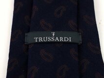 トラサルディ ブランドネクタイ 小紋柄 ペイズリー 高級 シルク メンズ ブラック TRUSSARDI_画像3