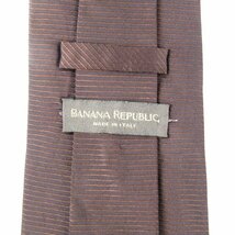 バナナリパブリック ブランドネクタイ ボーダー柄 シルク イタリア製 メンズ ブラウン Banana Republic_画像3