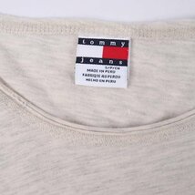 トミージーンズ 半袖Ｔシャツ ロゴT ラウンドネック 薔薇 コットン ストレッチ トップス レディース Sサイズ グレー tommy jeans_画像2