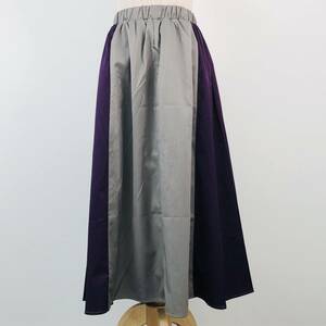 z283 Te chichi Te chichi A line skirt M purple purple gray bai color waist rubber lining equipped mi leak height stylish piece .. natural beautiful 