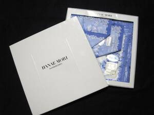 【 未使用 外箱付き 】 森英恵 HANAE MORI ハナエモリ HANDKERCHIEFS レース ハンカチーフ ブルー系