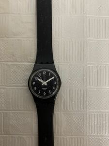  снятие деталей для /SWATCH Swatch наручные часы / на данный момент работа неподвижный / часы / черный / лицо меньше / защита от ветра потускнение маленькая царапина / игла есть перевод / застежка недостача / Junk относится 