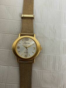 GENERAL QUARTZ WATCH腕時計/現在動作不動/ウォッチ/USED/ゴールドカラー/部品取り用/変色小傷等経年/ジャンク扱い