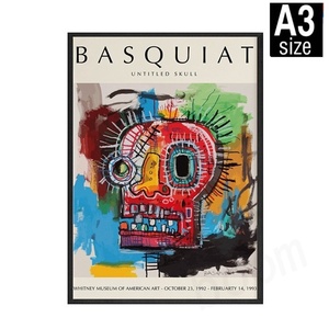 バスキア/ Basquiatキャンバスアートポスター オリジナルアート作品　A3サイズ B09