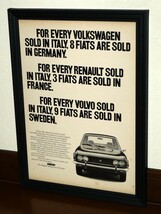 1971年 USA 洋書雑誌広告 額装品 Fiat 124 Sport Coupe フィアット スポーツクーペ (A4size) / 検索用 店舗 ガレージ ディスプレイ 装飾 _画像1
