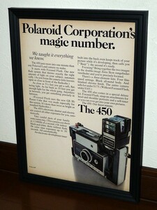 1971年 USA 洋書雑誌広告 額装品 Polaroid 450 ポラロイド (A4size) / 検索用 店舗 ガレージ ディスプレイ 装飾 看板