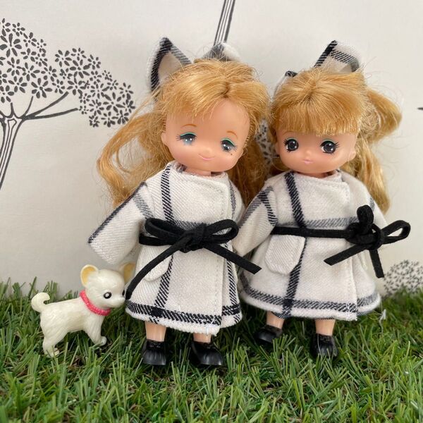 M2310 ミキちゃんマキちゃん ハンドメイド 服 ブロックチェック コート
