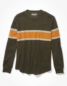 * 正規品 アメリカンイーグル サーマル ロンT 長袖Tシャツ AE Super Soft Raglan Thermal Shirt XXXL / Olive *