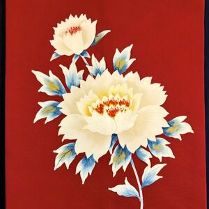 Art hand Auction Obi de Nagoya, Seda Pura, shiose, patrón floral pintado a mano, adecuado para tsukesage, komon y tsumugi [me214], banda, Nagoya Obi, Confeccionado