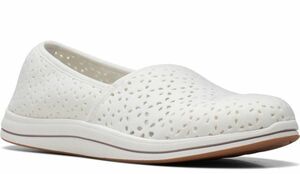 Clarks Clarks 25.5cm белый балет Flat супер-легкий туфли-лодочки Flat Loafer мокасины туфли без застежки ботинки сандалии RRR89