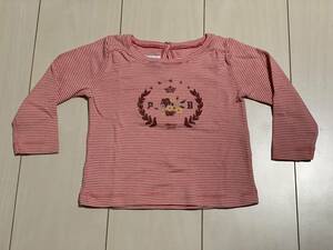 PETIT BATEAU プチバトー 18ｍ/81㎝ 長袖 Tシャツ 綿100% ボーダー セットインスリーブ 