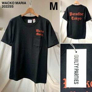 新品 2022SS WACKO MARIA ワコマリア USAボディ ロゴ ポケット Tシャツ M メンズ 黒 ブラックParadise Tokyo TYPE-1 22SS-WMT-OP01