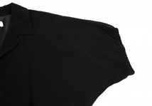 ローブドシャンブル コムデギャルソン シフォンギャザーオープンカラー半袖シャツ 黒M位 【レディース】_画像5