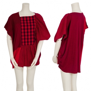 Zukka Zucca Gingham проверка вершины переключение Red M [Ladies]