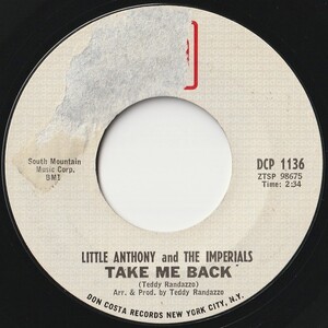 Little Anthony & The Imperials Take Me Back / Our Song DCP International US DCP 1136 202015 R&B R&R レコード 7インチ 45