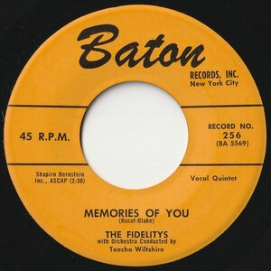 Fidelity's Memories Of You / Can't You Come Out Baton US 256 201986 R&B R&R レコード 7インチ 45