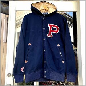 * Polo Ralph Lauren condition excellent Vintage manner sweat Parker stadium jumper badge embroidery M 175/96A* inspection jacket rrl old clothes 