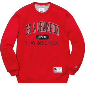 即決 supreme champion Stay In School Crewneck red XL