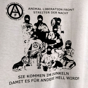 送込 ALF 動物解放戦線　Animal Liberation Front　半袖Tシャツ 白　XLサイズ