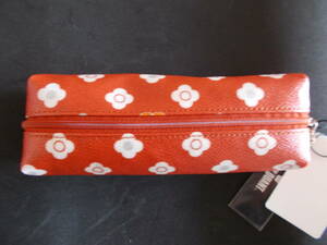 MARY QUANT orange daisy pattern pen pouch Mary Quant tag equipped B