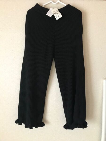 アプレジュール ストレートリブフリルニットパンツ F