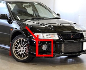 【エボ６☆ブラック 】三菱純正 フォグランプカバー ビス付き 未使用 ランサーエボリューションVI CP9A MITSUBISHI GENUINE FOG LAMP COVER