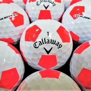 ★良質美品★キャロウェイ クロムソフトX トゥルービス『CHROME SOFT X』TRUVIS ホワイト×レッド 30個 ロストボール★の画像1