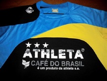 ATHLETA CAFE BRASIL アスレタ カフェ ド ブラジル 長袖 ドライ シャツ ウォームアップ トレーニング プラクティス BL-YL-BK O 使用僅 美品_画像3