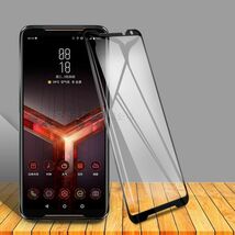 ASUS ROG Phone II ZS660KL ROG Phone2 9H 0.26mm 枠黒色 強化ガラス 液晶保護フィルム 2.5D K658_画像1