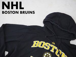 ☆送料無料☆ Majestic マジェスティック USA直輸入 古着 NHL BOSTON BRUINS ボストン・ブルーインズ メンズ 大きいサイズ ブラック 中古