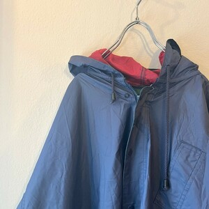 90s~ vinyl coat navy rainwear /Y1492