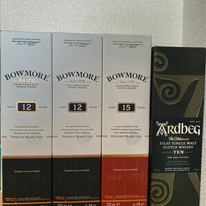 ボウモア12年×2 15年　アードベッグ10年 4本セット　アイラシングルモルト　スコッチウイスキー BOWMORE ARDBEG