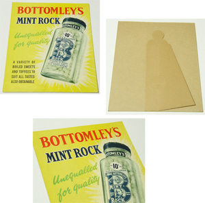 ヴィンテージ BOTTOMLEY'S MINT ROCK カードボード / 50s,デッドストック,40s,アールデコ,サイン,看板,ディスプレイ,広告,アドバタイジング