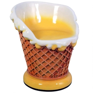  ice cream * parlor carving image chair : chair art sculpture waffle corn chair garden ornament confection restaurant imported goods 