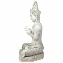 タイのアユタヤ王朝 座って祈る仏像彫像: ラージ彫刻 庭園 エントランス 芝生 レストラン 贈り物 輸入品_画像4