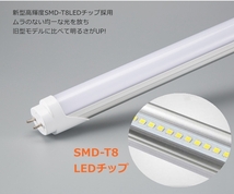 送料無料★新品即納【10本セット】直管LED蛍光灯 40形 消費電力18W 長さ1198mm 6000K 昼白色 広角グロー式 工事不要 1年保証 PSE適合_画像6