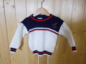 e760*Little Bit crew neck sweater * size 24M BABY baby child Little Bit acrylic fiber knitted abroad old clothes USED.. packet shipping 5C