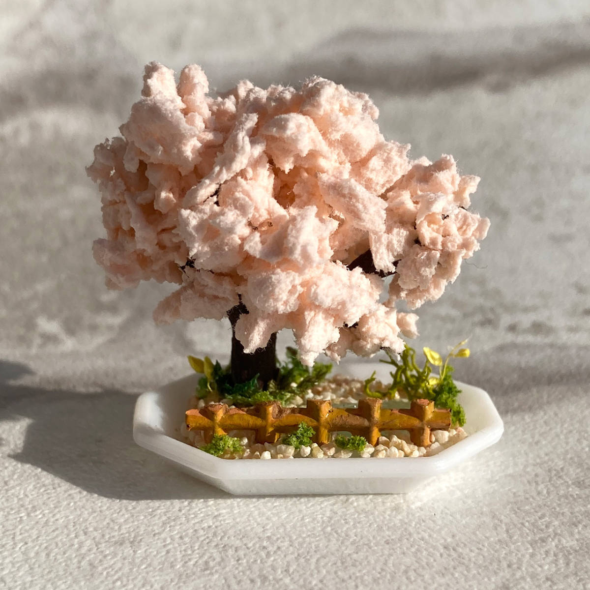 Handmade cherry tree miniature bonsai [park], handmade works, interior, miscellaneous goods, ornament, object