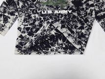 Title SHOP // 長袖 U.S ARMYプリント タイダイ染め Tシャツ カットソー (黒×白系) サイズ (実寸XL位)_画像4