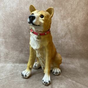 犬の置物 高さ約60cm 柴犬 和犬 ブラウン 可愛い お迎えワンワン リアル オーナメント 置物 素材不明 飾り 奈良発 直接引き取り可