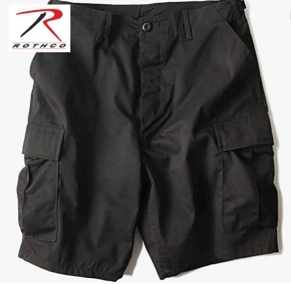 ROTHCO TACTICAL BDU SHORTS BLACK XL COTTON POLY CARGO SHORTS ロスコ カーゴショーツ ブラック