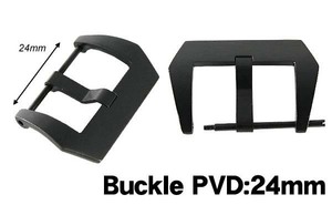 *...*PVD-24e* clock band for buckle black * tail pills part 24mm for 