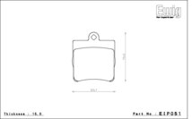 エンドレス ブレーキパッド Ewig CC43(N35S) リア メルセデスベンツ W202 C200コンプレッサーステーションワゴン 202087 00/8～01/7_画像2